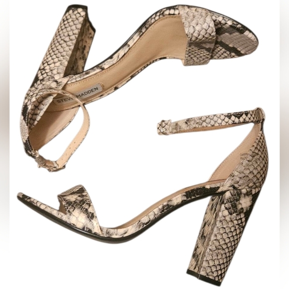 Steve Madden Carrson Snake Print Block Heel Sandals Women 10M - Picture 2 of 6